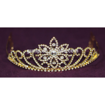 Banhado a ouro cristal tiara casamento headwear nupcial cabelo acessórios